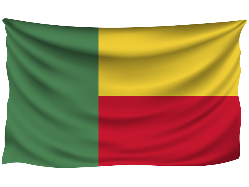 Benin Wrinkled Flag