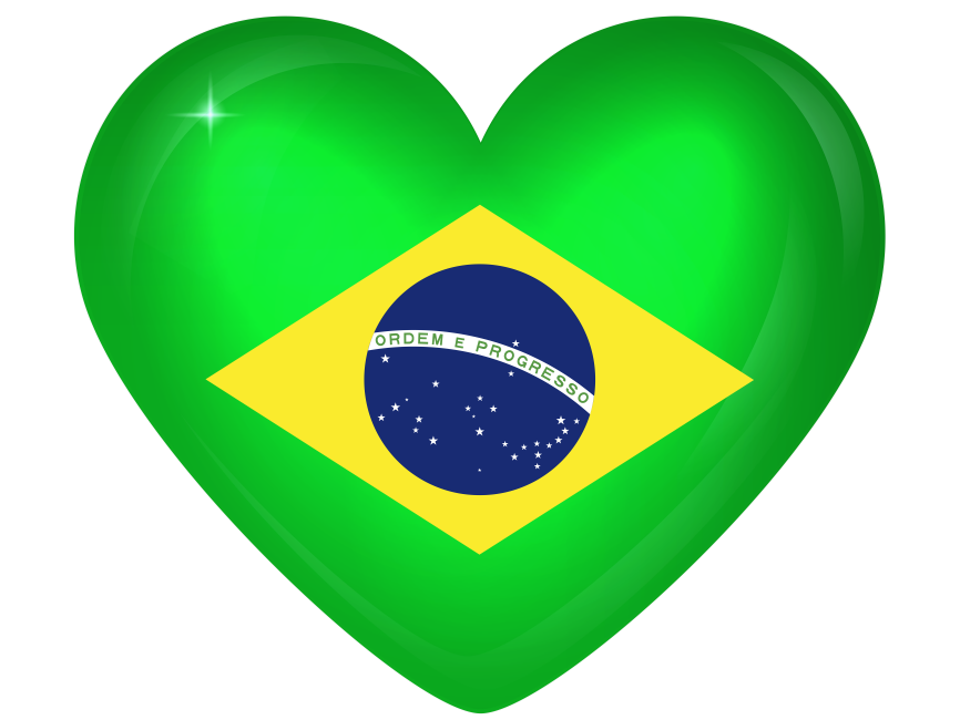 Brazil Large Heart Flag