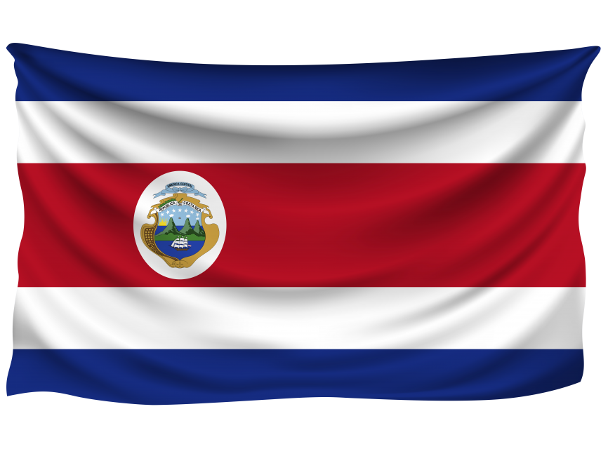Costa Rica Wrinkled Flag