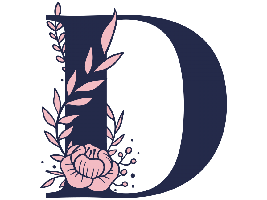 Floral Alphabet D Letter