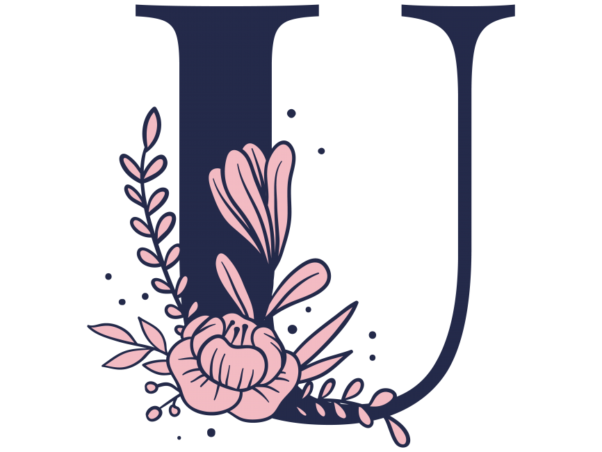 Floral Alphabet U Letter