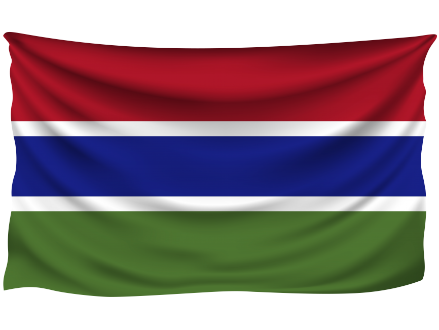 Gambia Wrinkled Flag