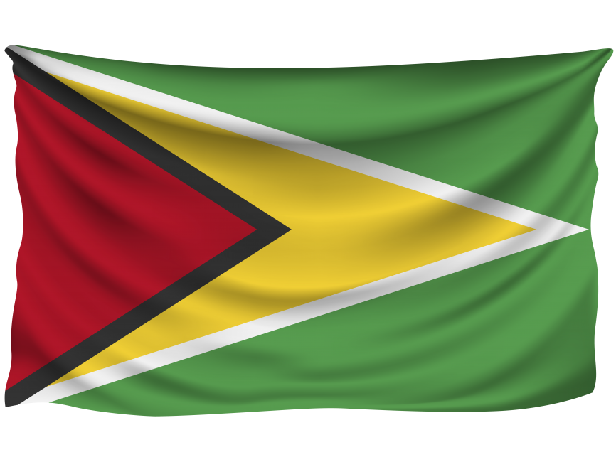 Guyana Wrinkled Flag