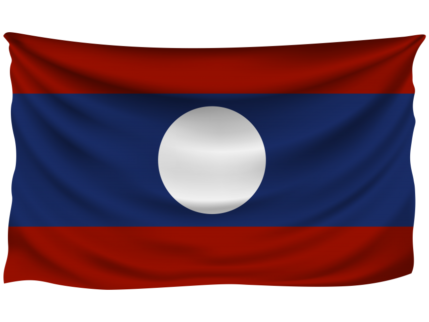 Laos Wrinkled Flag
