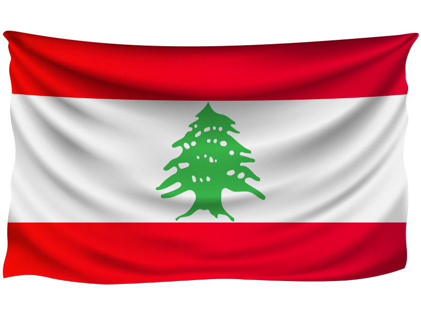 Lebanon Wrinkled Flag