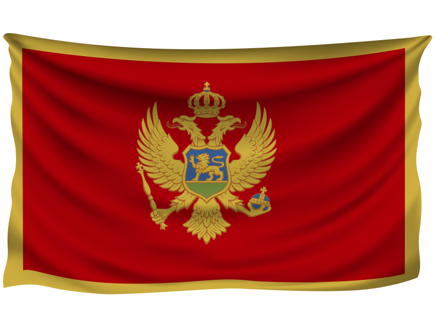 Montenegro Wrinkled Flag