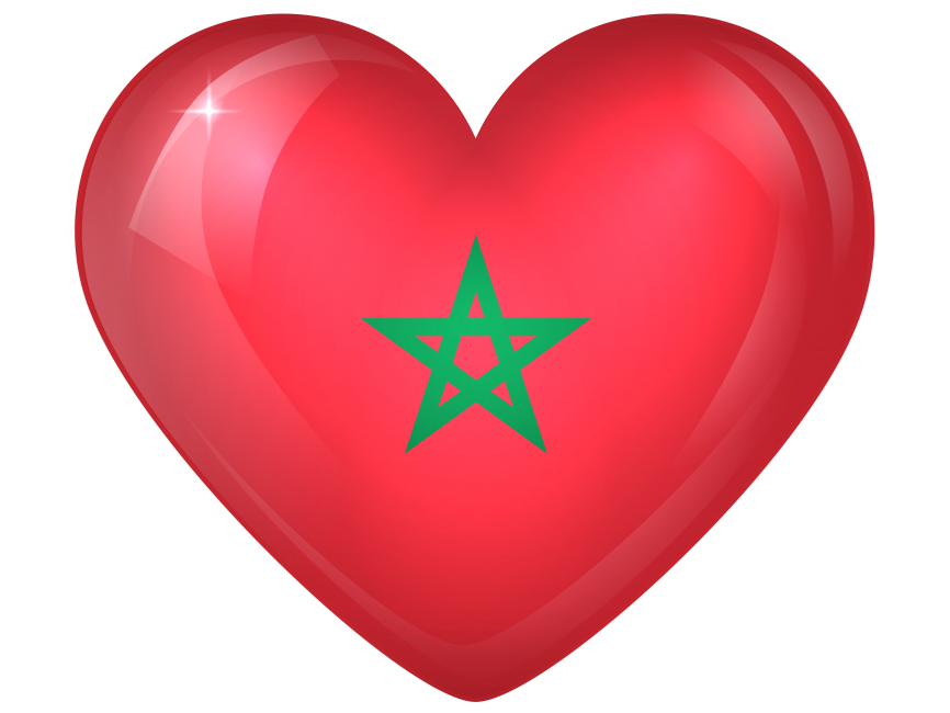 Morocco Large Heart Flag