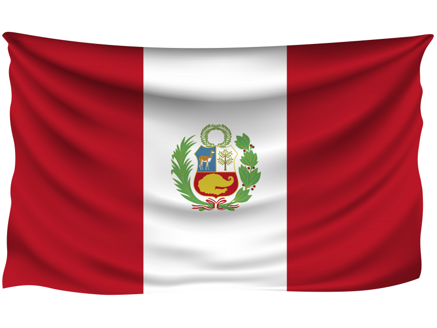 Peru Wrinkled Flag