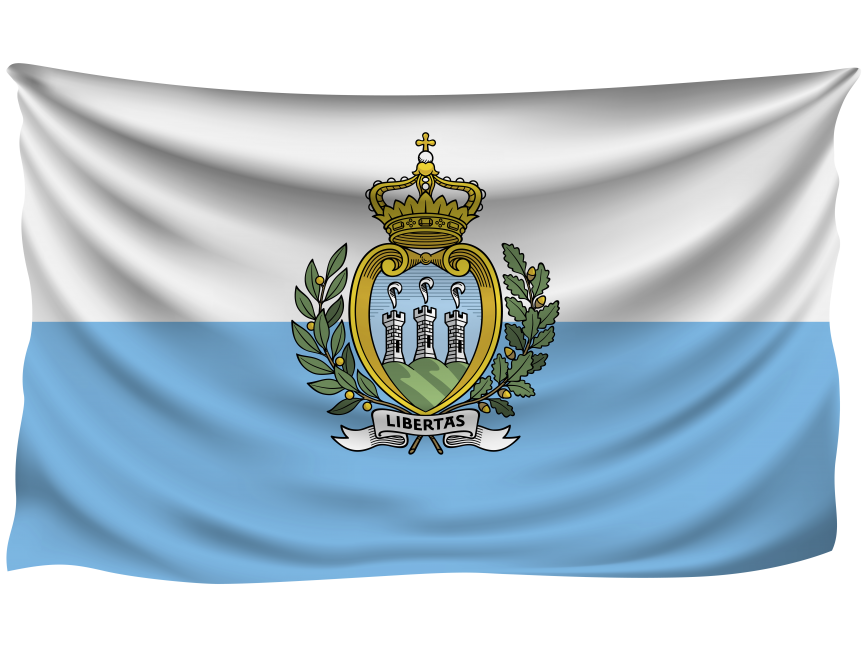 San Marino Wrinkled Flag