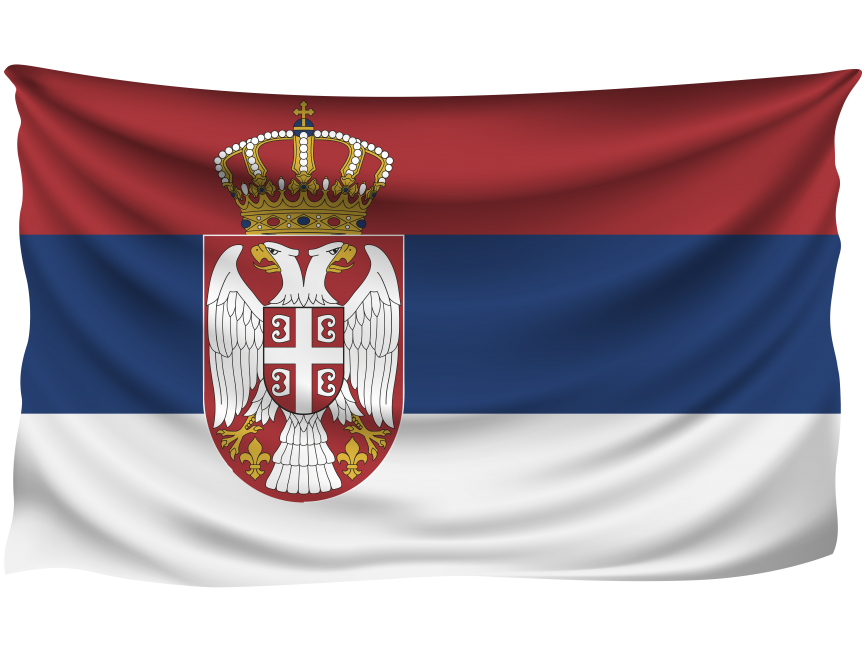 Serbia Wrinkled Flag