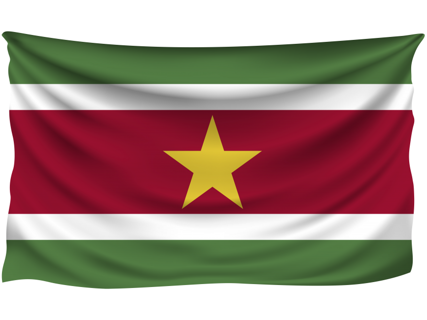 Suriname Wrinkled Flag