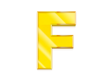 3D Golden Letter F