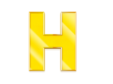 3D Golden Letter H