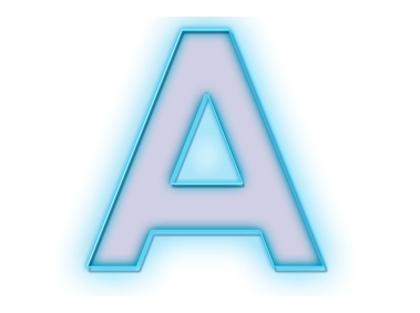 Blue Neon Letter A