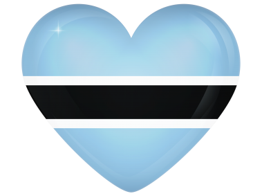 Botswana Large Heart Flag