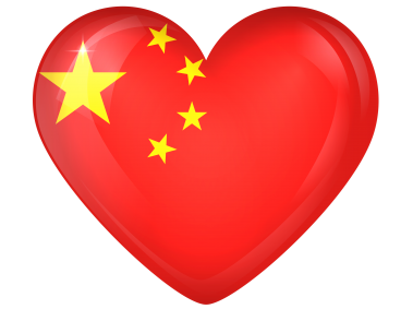 China Large Heart Flag