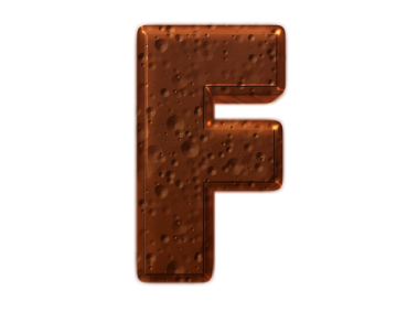 Chocolate Style 3D Letter F