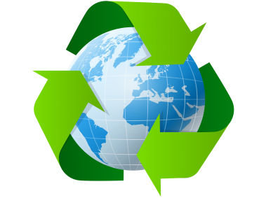 Earth with Recycle Symbol