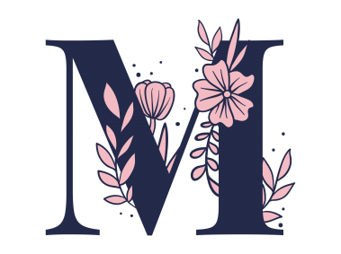 Floral Alphabet M Letter