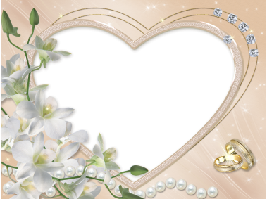 Heart Wedding Flower Transparent Frame