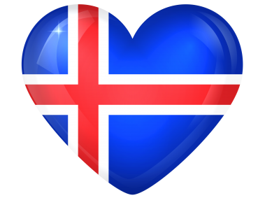Iceland Large Heart Flag