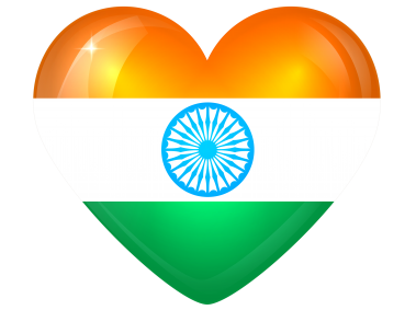 India Large Heart Flag