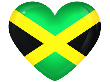 Jamaica Large Heart Flag