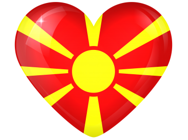 Macedonia Large Heart Flag