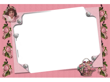 Pink Transparent Frame with Angel