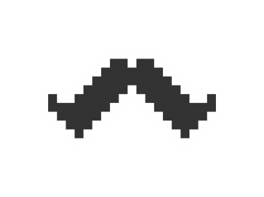 Pixel Art Mustache Sticker