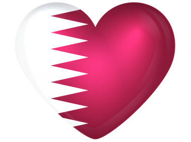 Qatar Large Heart Flag