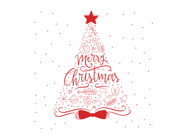 Red Hand Painted Christmas Tree