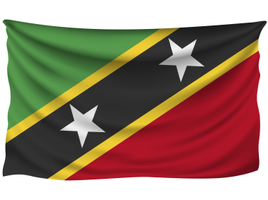 Saint Kitts and Nevis Wrinkled Flag