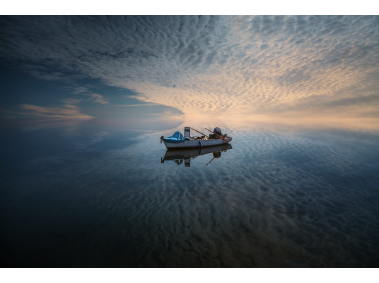 Sandal and Clouds in the Lake