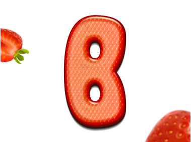 Strawberry Letter B 3D Text