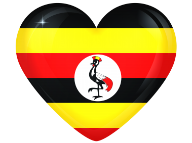 Uganda Large Heart Flag