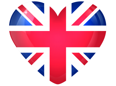 United Kingdom Large Heart Flag