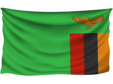 Zambia Wrinkled Flag