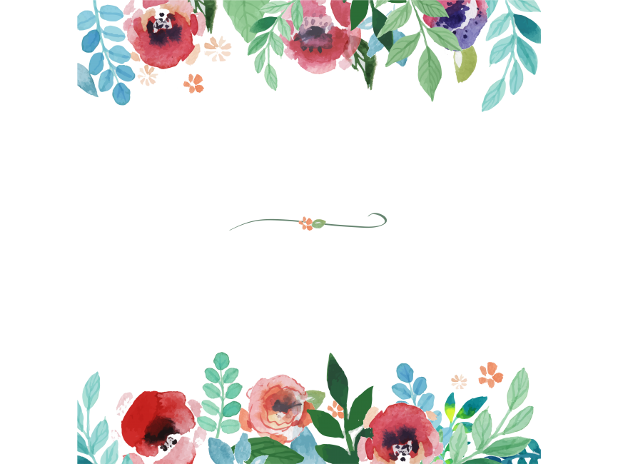 Watercolor Floral Borders